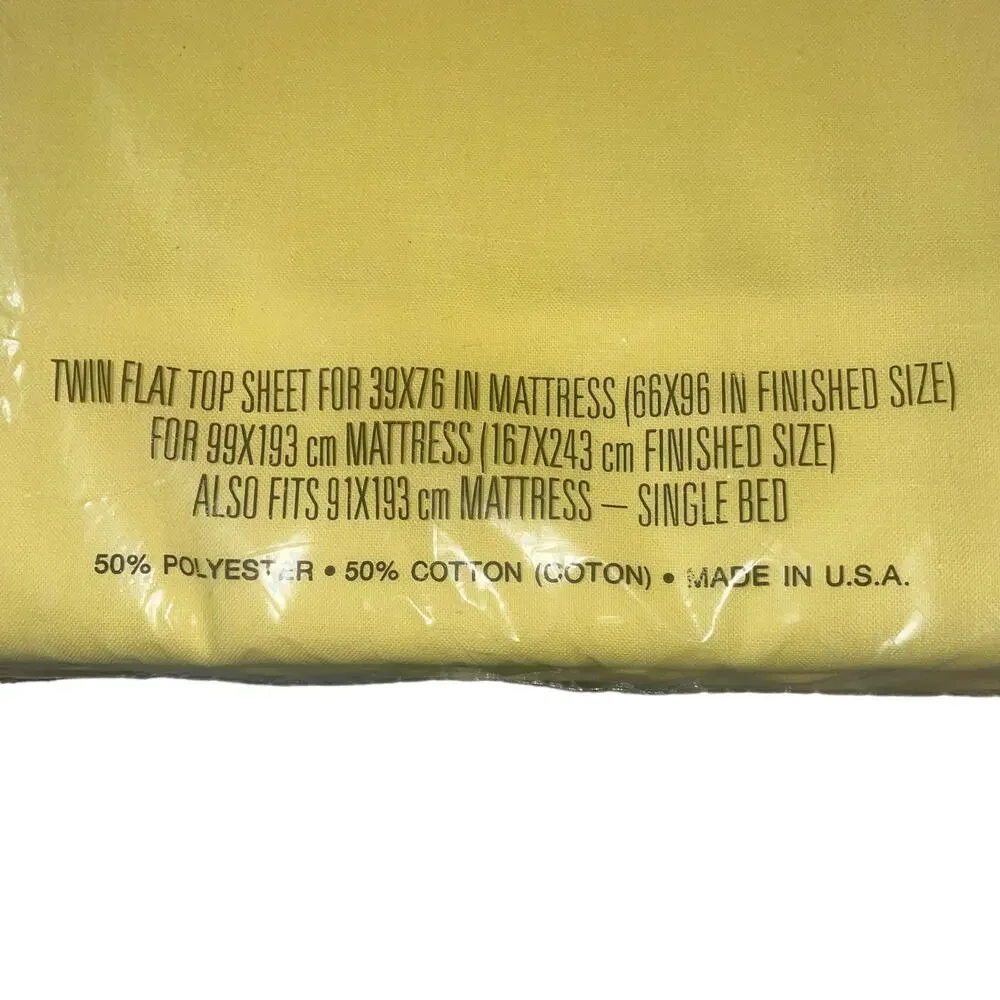 Vintage New old Stock Cannon Monticello yellow sheet Twin Flat